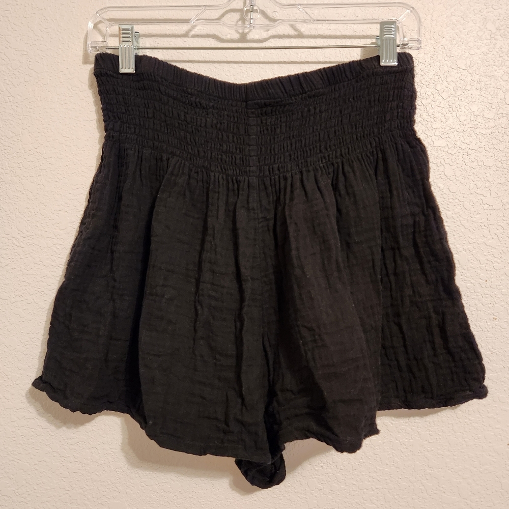 lotus and luna | Black Cotton Shorts L/XL